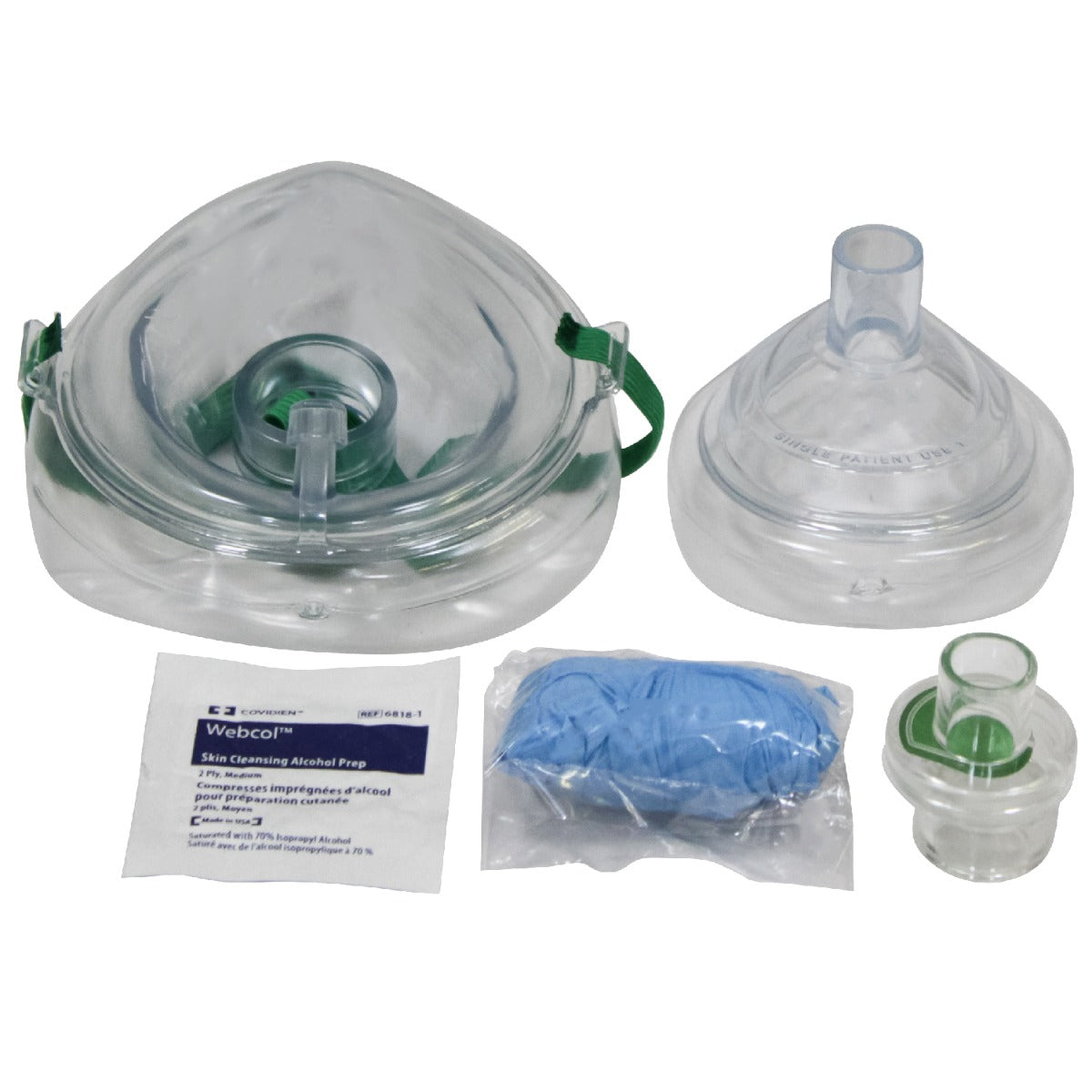 Kemp USA Adult Child and Infant CPR Mask Combo with Gloves and Wipe, Kemp USA