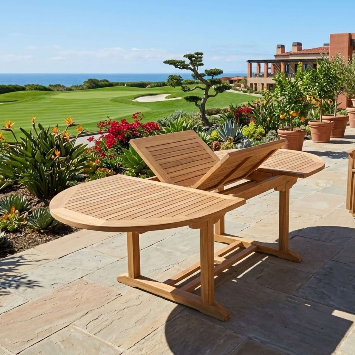 Anderson Teak Bahama 87" Oval Extension Table Extra Thick Wood