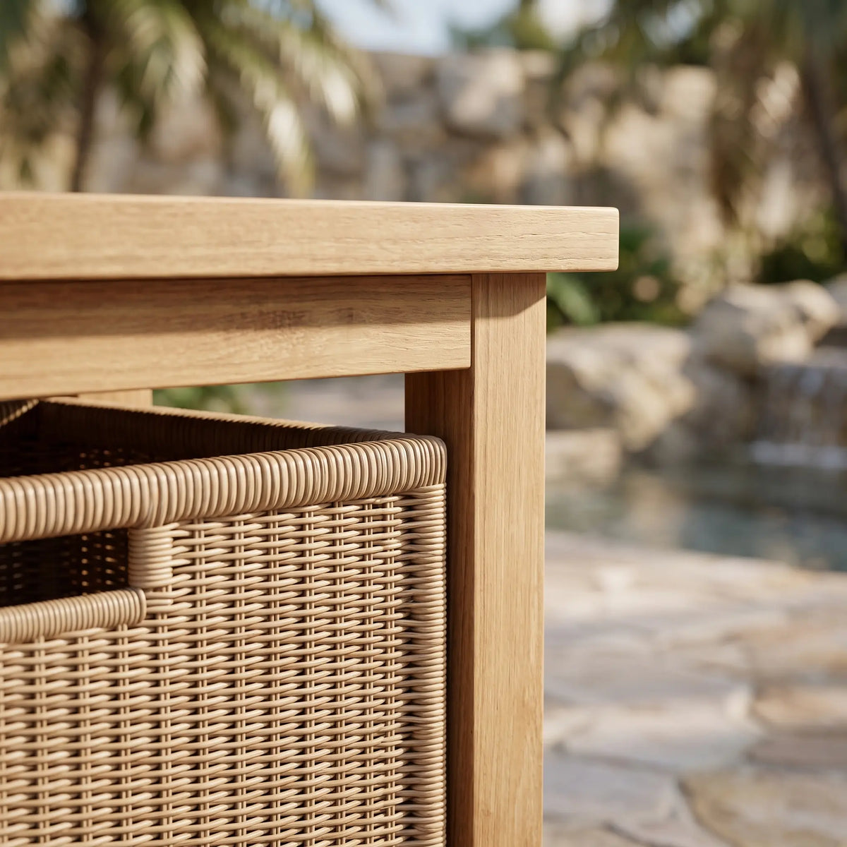 Anderson Teak Towel Console w/ 2-Shelf Table