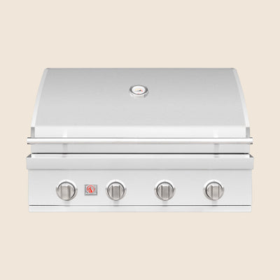 Summerset Sizzler 32 inch built-in natural gas grill, stainless steel, lid closed