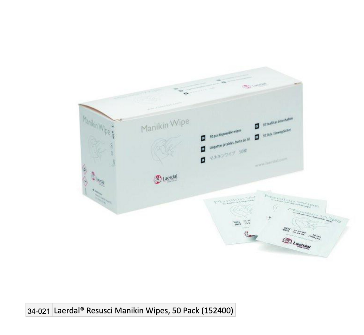 Laerdal Resusci Manikin Wipes, 50 Pack (152400)