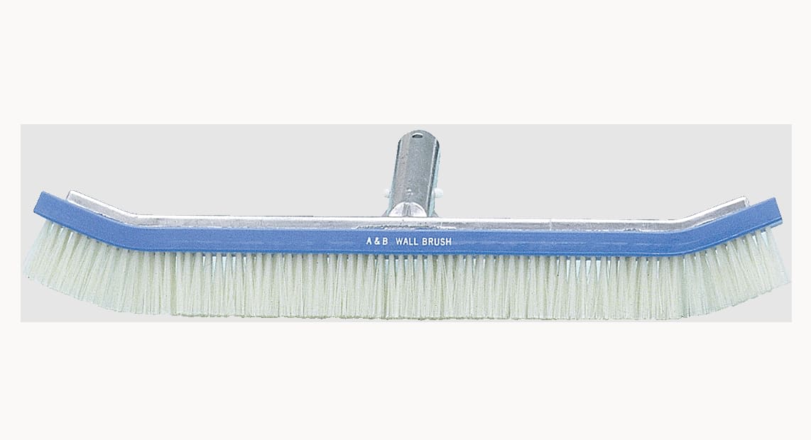 A&B Brush Curved Standard Wall White Pvc Bristle, 18" | 3010