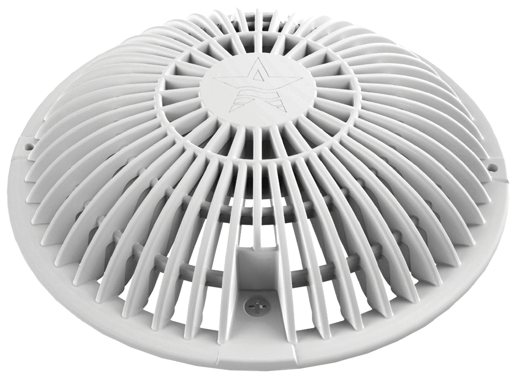 AquaStar R8MF101 8 inch flow suction cover replacement top view