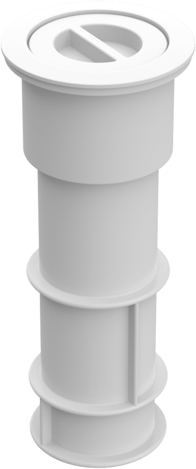 AquaStar US100 clear umbrella stand sleeve replacement installed in pool deck