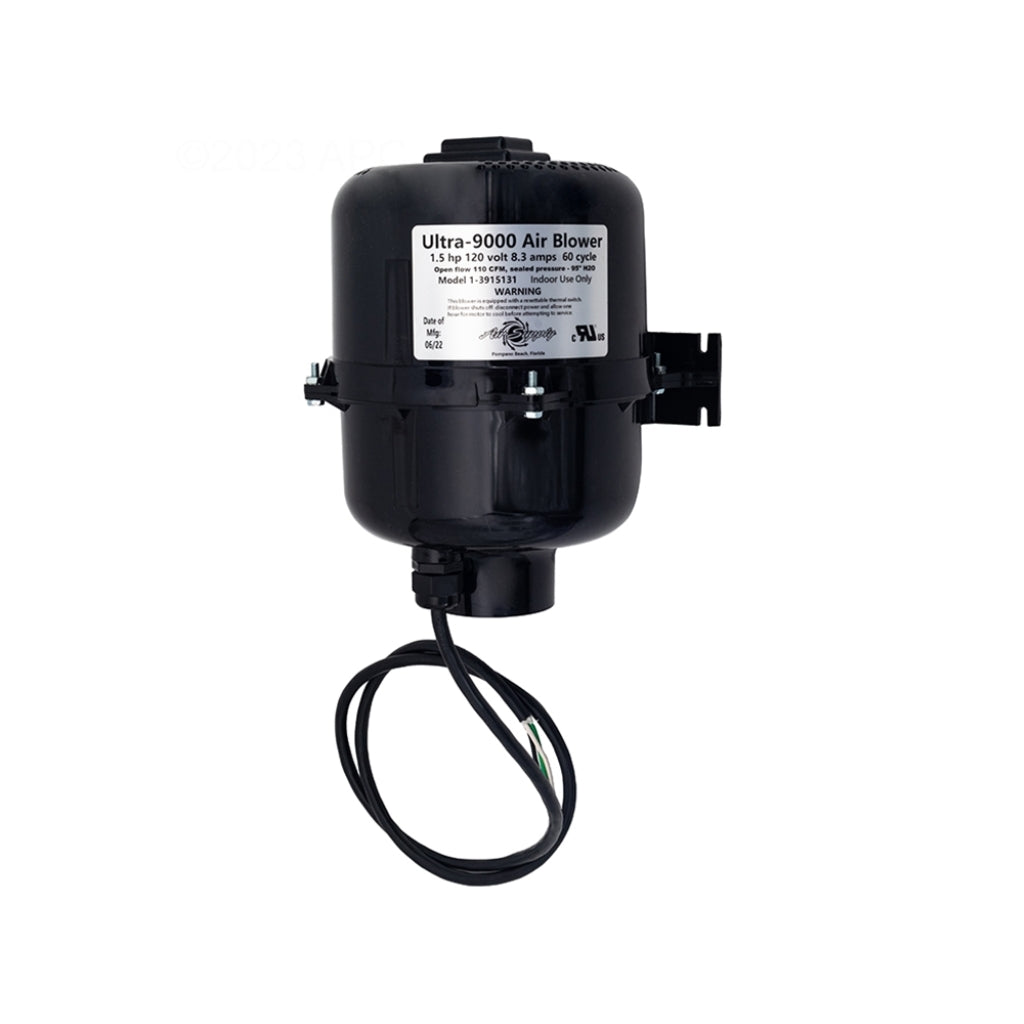 Air Supply 1.5HP 120V Ultra 9000 Air Blower with AMP Plug for Pools and Spas