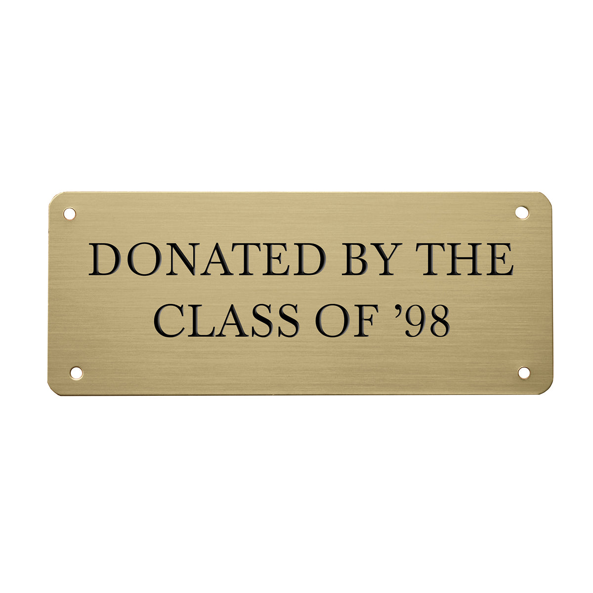 Small rectangular brass plaque with a plain polished face, shown against a plain background