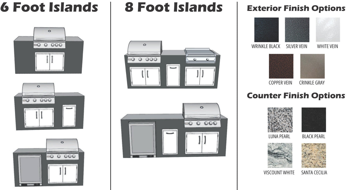 Patio Breeze island layouts, exterior finishes and granite options