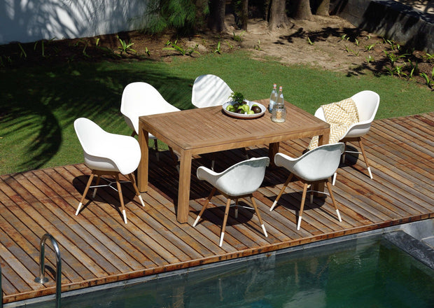 Amazonia Rinjani Teak and Resin 7 Piece Patio Dining Set