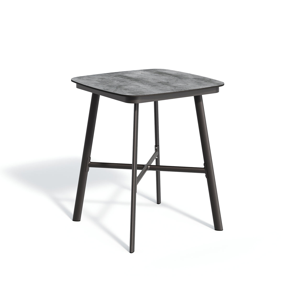 Oxford Garden Eiland 36" Square Bar Table in HPL Skyline with Carbon powder coat shown on a plain white background