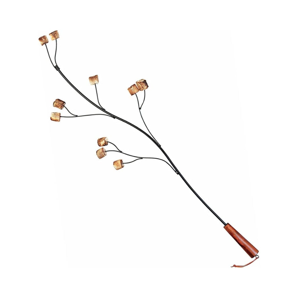 Fire Pit Art Roasting Stick – Stainless Steel Extendable Skewers with Color-Coded Handles for Campfire Cooking