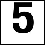 Inlays 5 (Number Only) Depth Marker-Ceramic 6" B/W Smooth Top Print Depth Marker Smooth Surface 4In Number 5 Cct611050 | CCT611050
