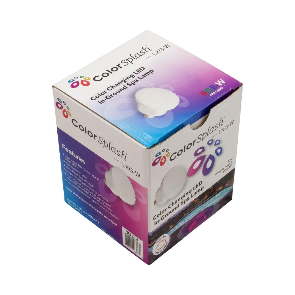 J&J Electronics ColorSplash LXG-W Series LED Spa Lamp – 12V, RGB & white lighting for a vibrant, energy-efficient spa experience.