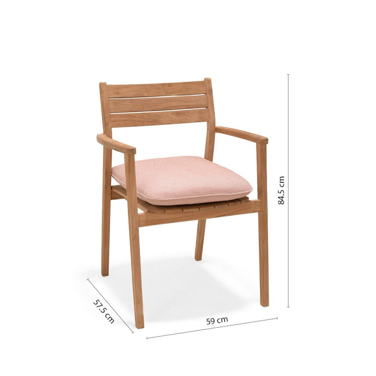 LifestyleGarden Jade Stacking Outdoor Dining Armchair with Cushion, Terracotta