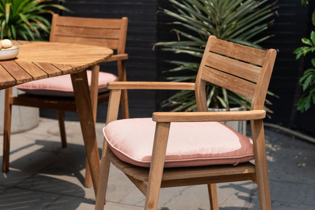 LifestyleGarden Jade Stacking Outdoor Dining Armchair with Cushion, Terracotta