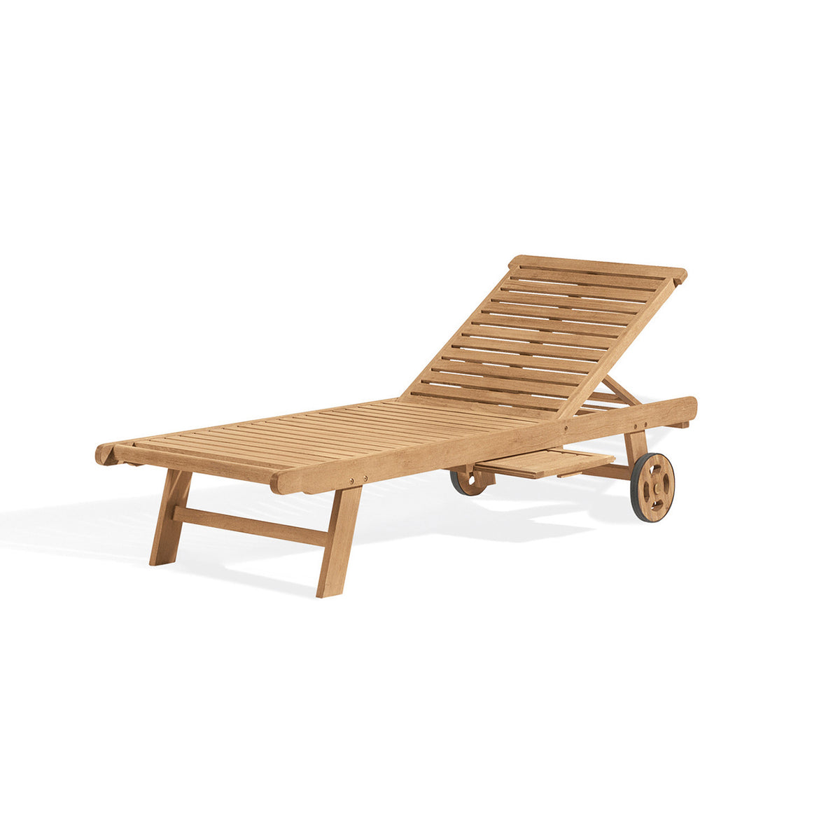 Oxford Garden Oxford Teak Chaise Lounge shown on a plain white background