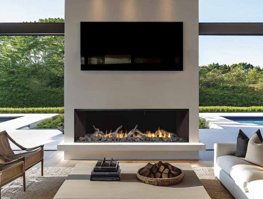 Golden Blount Linear Gas Fireplace, 42 to 96 Inch Open Front, Golden Blount