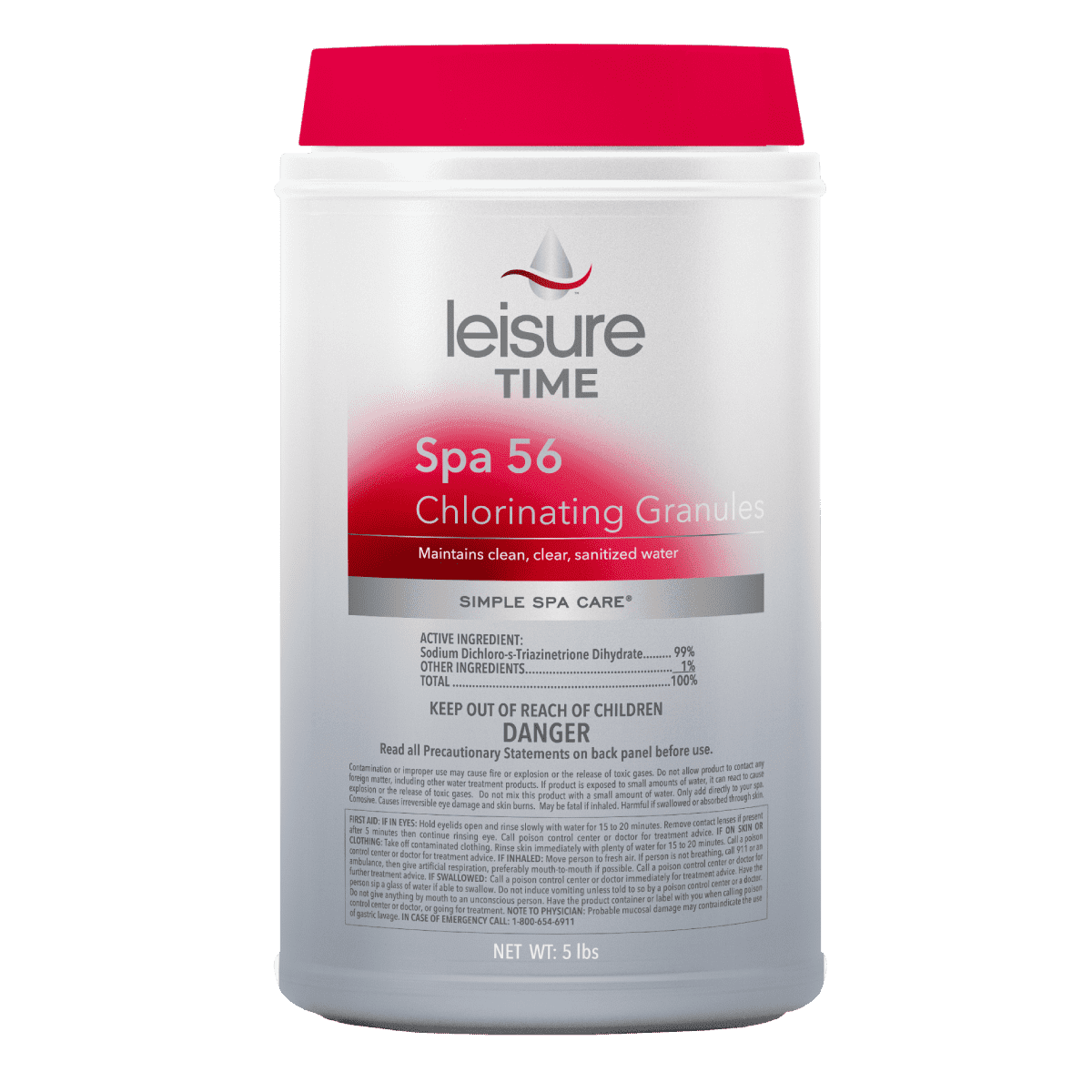 Leisure Time Spa 56 Chlorine Granular - Dichlor, 5 lb Bottle, 6/Case | LT29