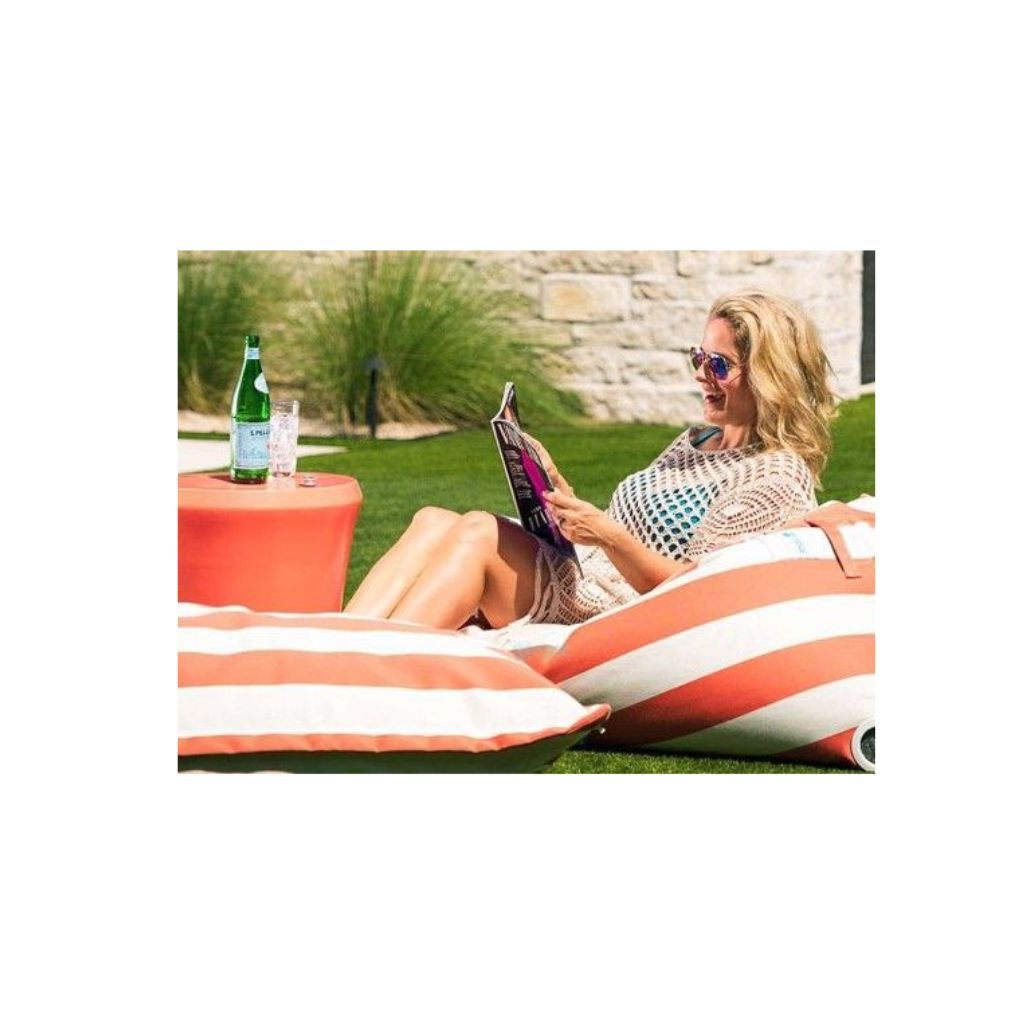 Ledge Lounger Laze Pillow in Charming Cabana color, perfect for outdoor relaxation