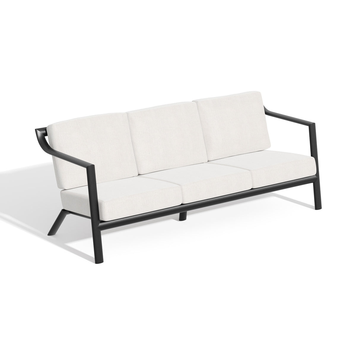 Oxford Garden Markoe sofa shown dressed in the Bliss Linen cushion set. This listing is the cushion set only, the frame is sold separately