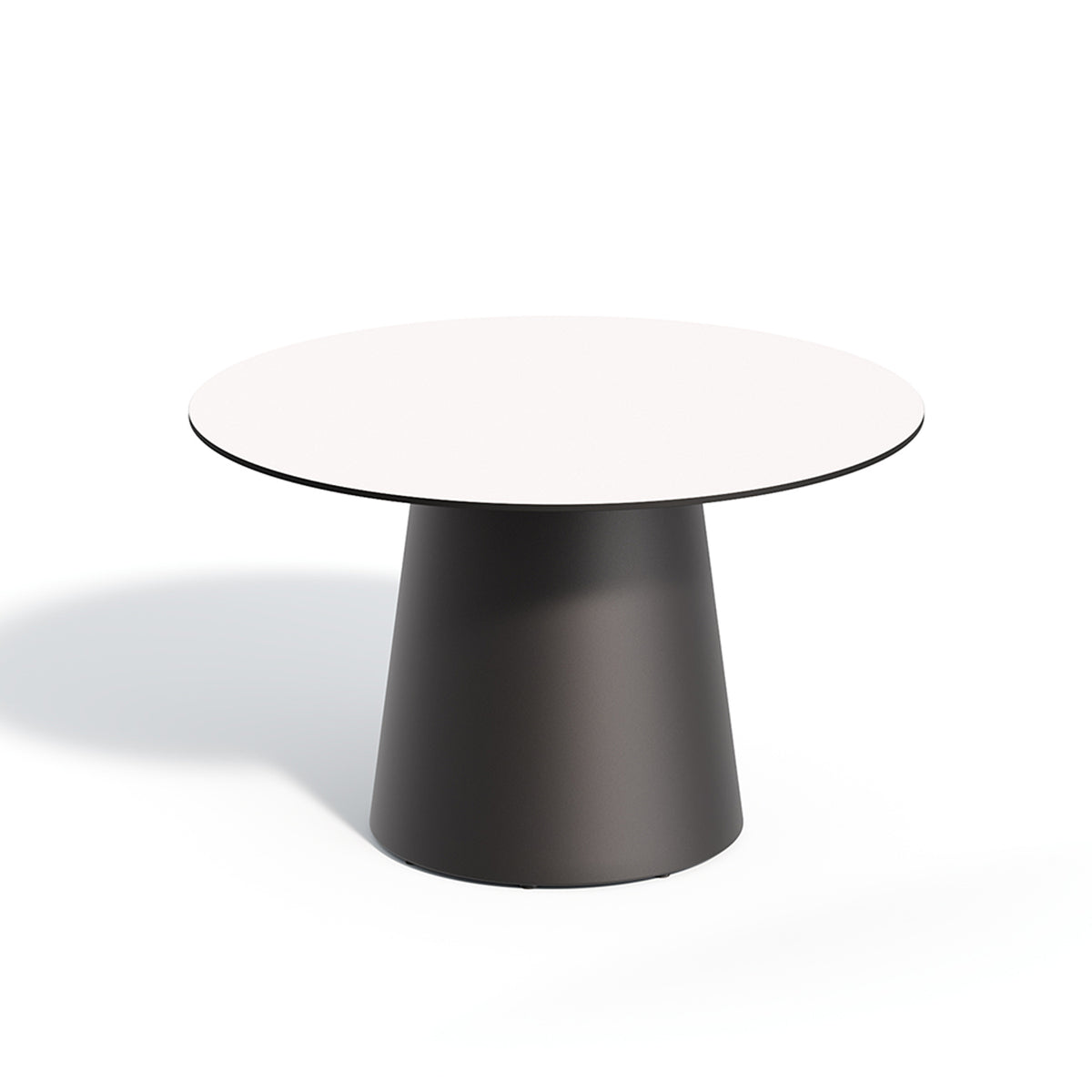 The same round dining table with a Starlight laminate top