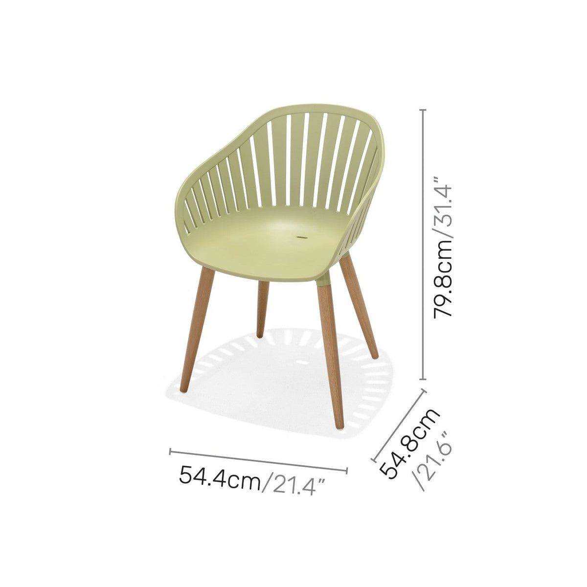 LifestyleGarden Nassau Outdoor Dining Armchairs, Sage Green, Set of 2