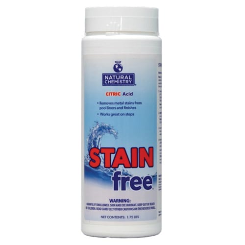 Natural Chemistry Stain Free, 1.75 lb, 100% Citric Acid, Eliminates Metal Stains and Effective on All Pool Surfaces, Works with All Sanitizing Systems