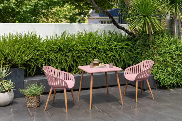 LifestyleGarden Nassau 3 Piece Balcony Bistro Set, Peony Pink