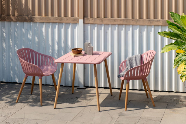 LifestyleGarden Nassau Square Outdoor Bistro Table, Peony Pink