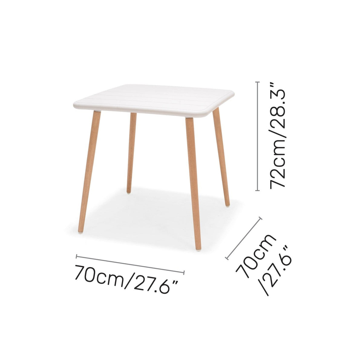LifestyleGarden Nassau Square Outdoor Bistro Table, Ecru White