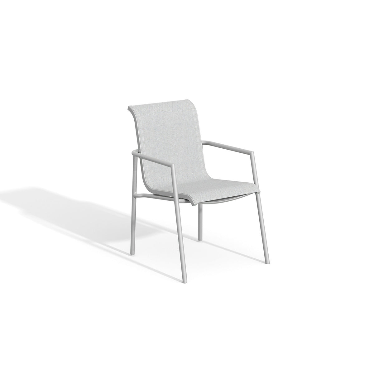 Sling seat and back armchair on a Flint powder coated aluminum frame, photographed on a plain white background