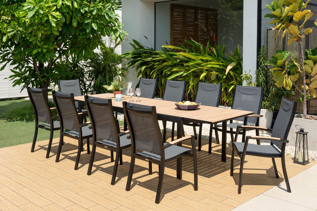 LifestyleGarden Panama Dark 11 Piece Extendable Patio Dining Set