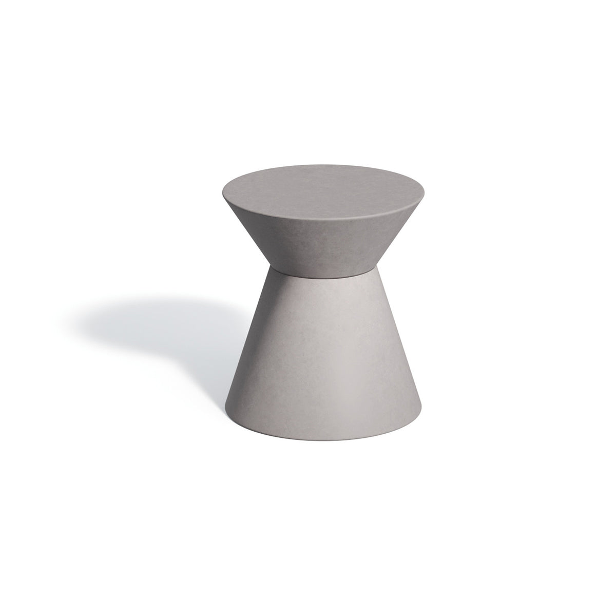 Oxford Garden Palo GFRC Drum End Table shown on a plain white background