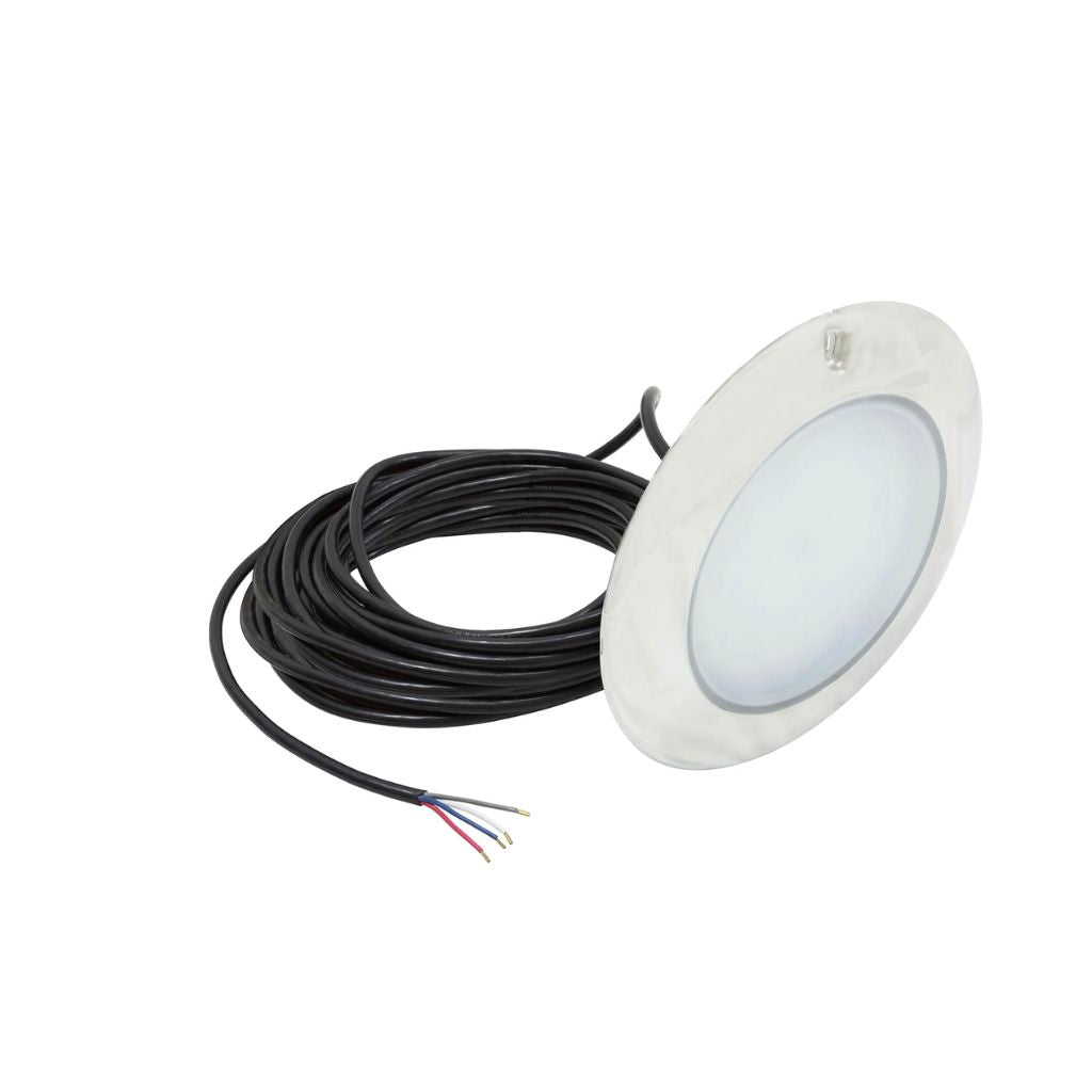 PAL Lighting EvenGlow LED Pool Light with multi-color lighting and remote control."