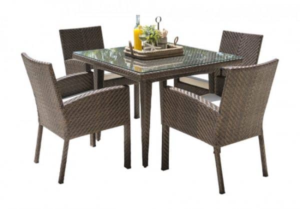 Panama Jack Oasis Collection 40" Patio Square Dining Table with Umbrella Hole 40 x 40 x 30 | PJO-2201-JBP-40