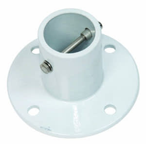 Perma-Cast 5 1/4" Slide Deck Flange 1.90" Tube with Hardware White Aluminum | PF-3119-A