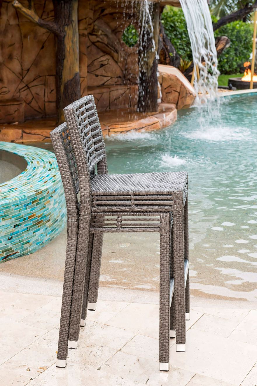 Panama Jack Graphite Collection Stackable Barstool | PJ-O-1601-GRY-BS