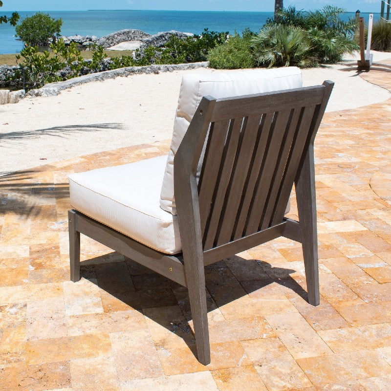 Panama Jack Poolside Collection Armless Chair with Outdoor Off-White Fabric PJO-2701-GRY-A