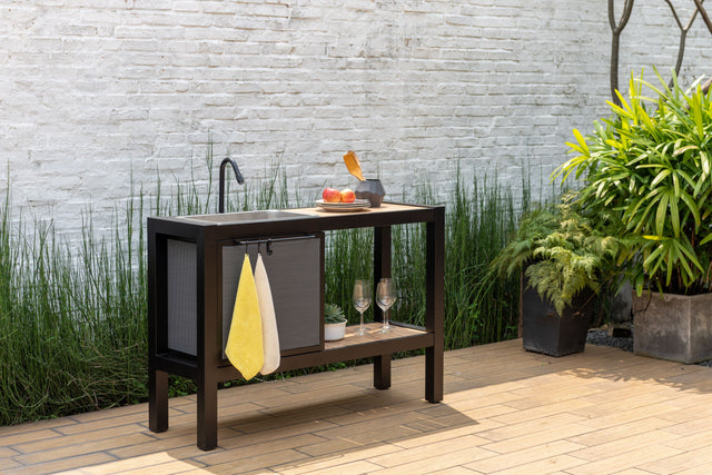 LifestyleGarden Panama Dark Aluminum Outdoor Kitchen Cart