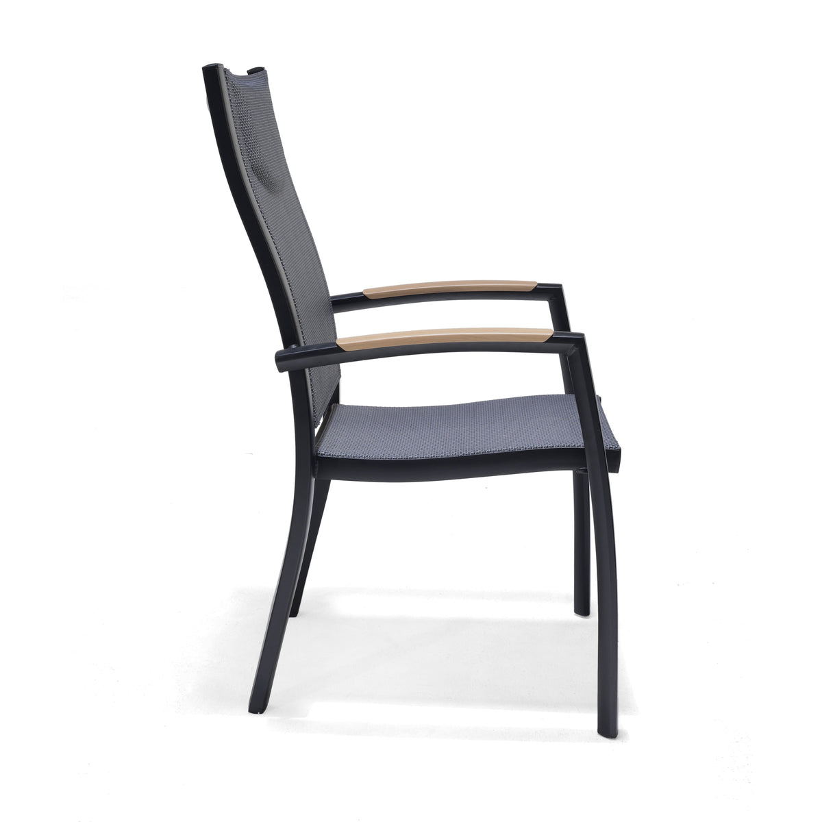 LifestyleGarden Panama Dark Stacking Outdoor Dining Armchairs, Set of 2