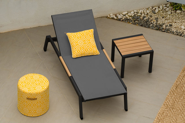 LifestyleGarden Panama Dark Stacking Outdoor Sun Lounger with Wheels