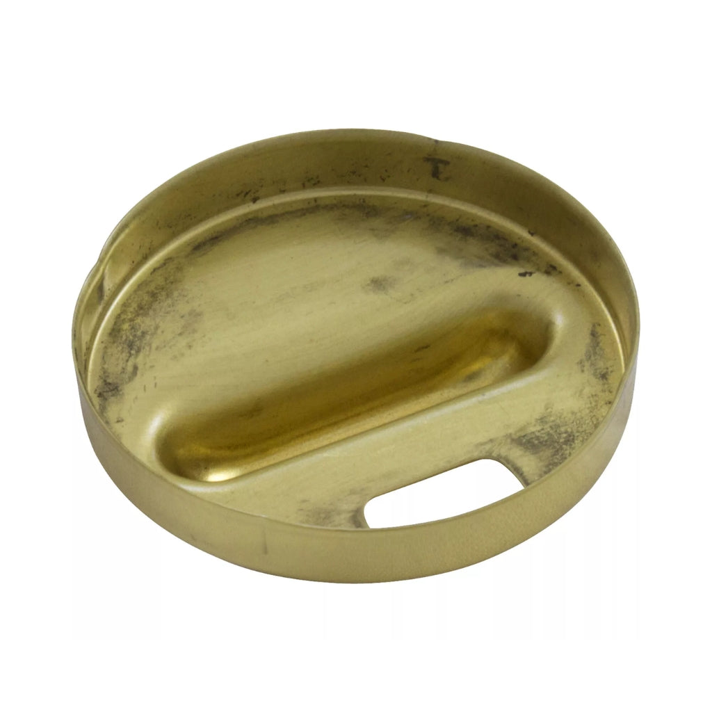 Polished brass HydroAir/Balboa Slimline air control escutcheon for pool systems.