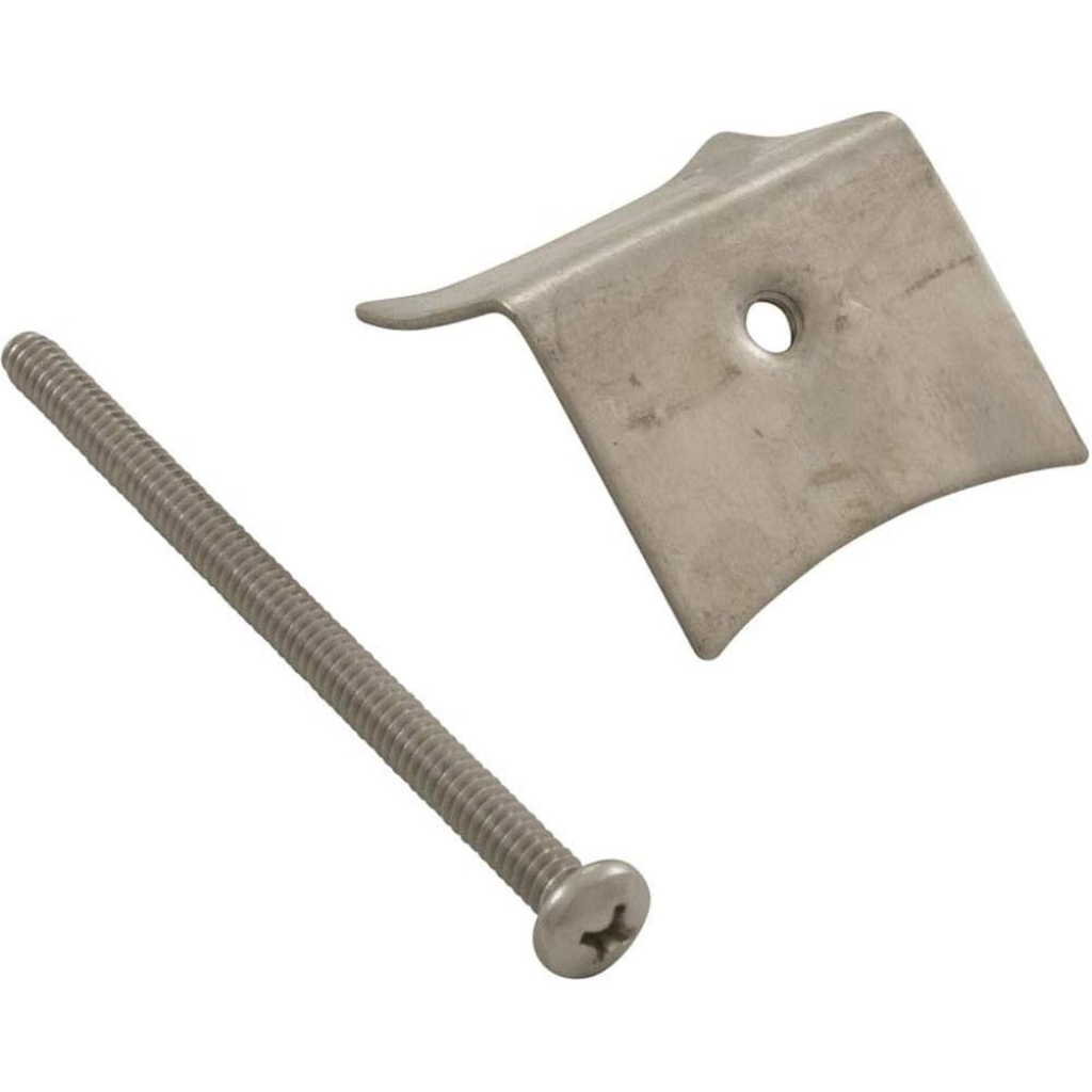 Stainless steel security clip for pool lights, designed for a secure and stable fit.