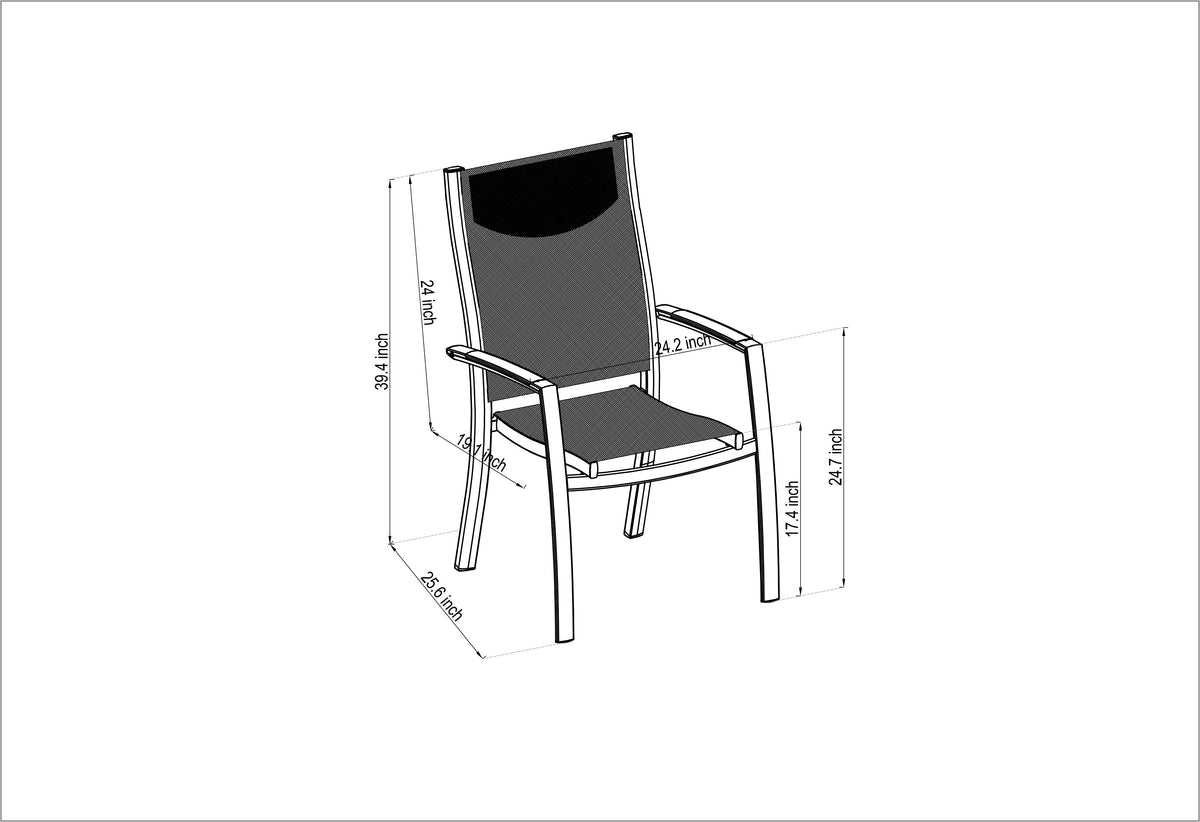 LifestyleGarden Portals Light Stacking Outdoor Dining Armchairs, Set of 2