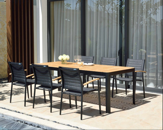 LifestyleGarden Portals 9 Piece Patio Dining Set with Stacking Chairs