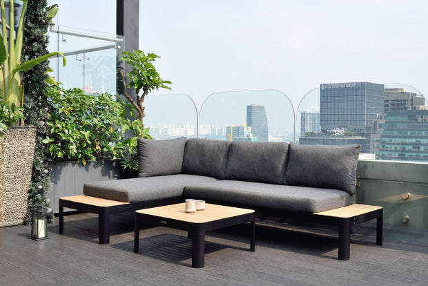 LifestyleGarden Portals Dark 3 Piece Modular Outdoor Sofa Set
