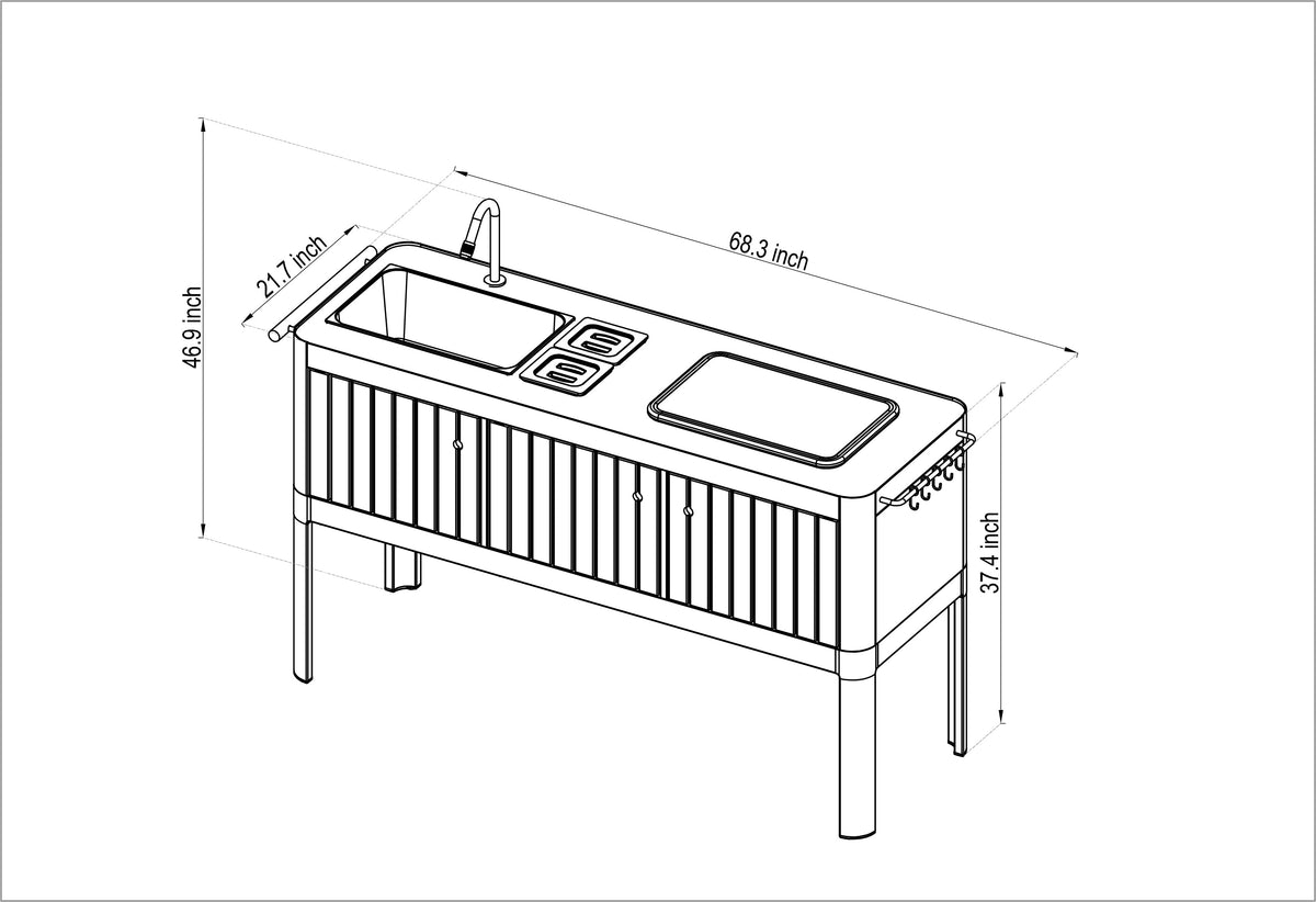 LifestyleGarden Portals Light Portable Outdoor Kitchen with Sink