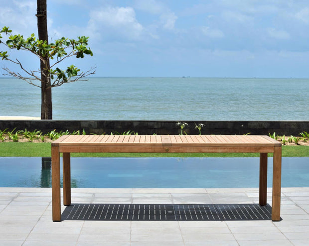 Amazonia Rinjani Teak Large Rectangular Outdoor Dining Table, 87 Inch