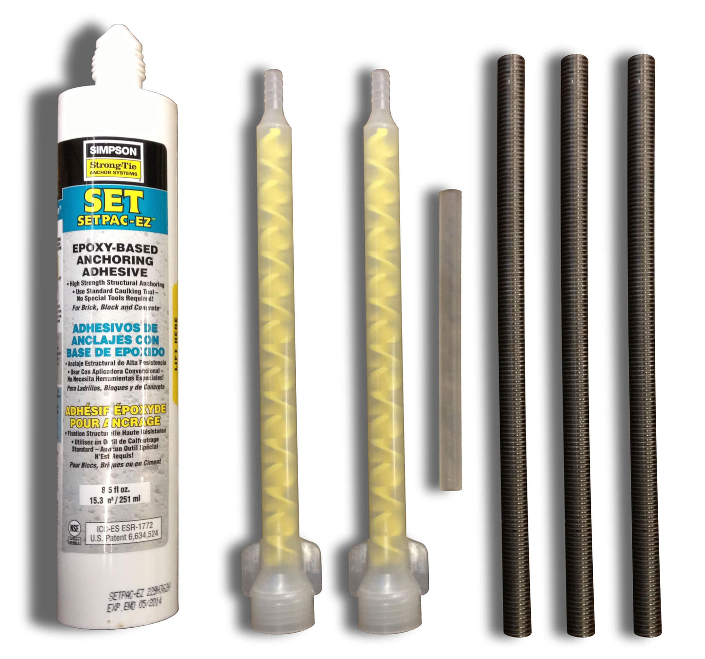 S.R. Smith Epoxy Kit for Flyte Deck II Diving Stand with Three 6" x 1/2" Bolts 75-209-5876-SS