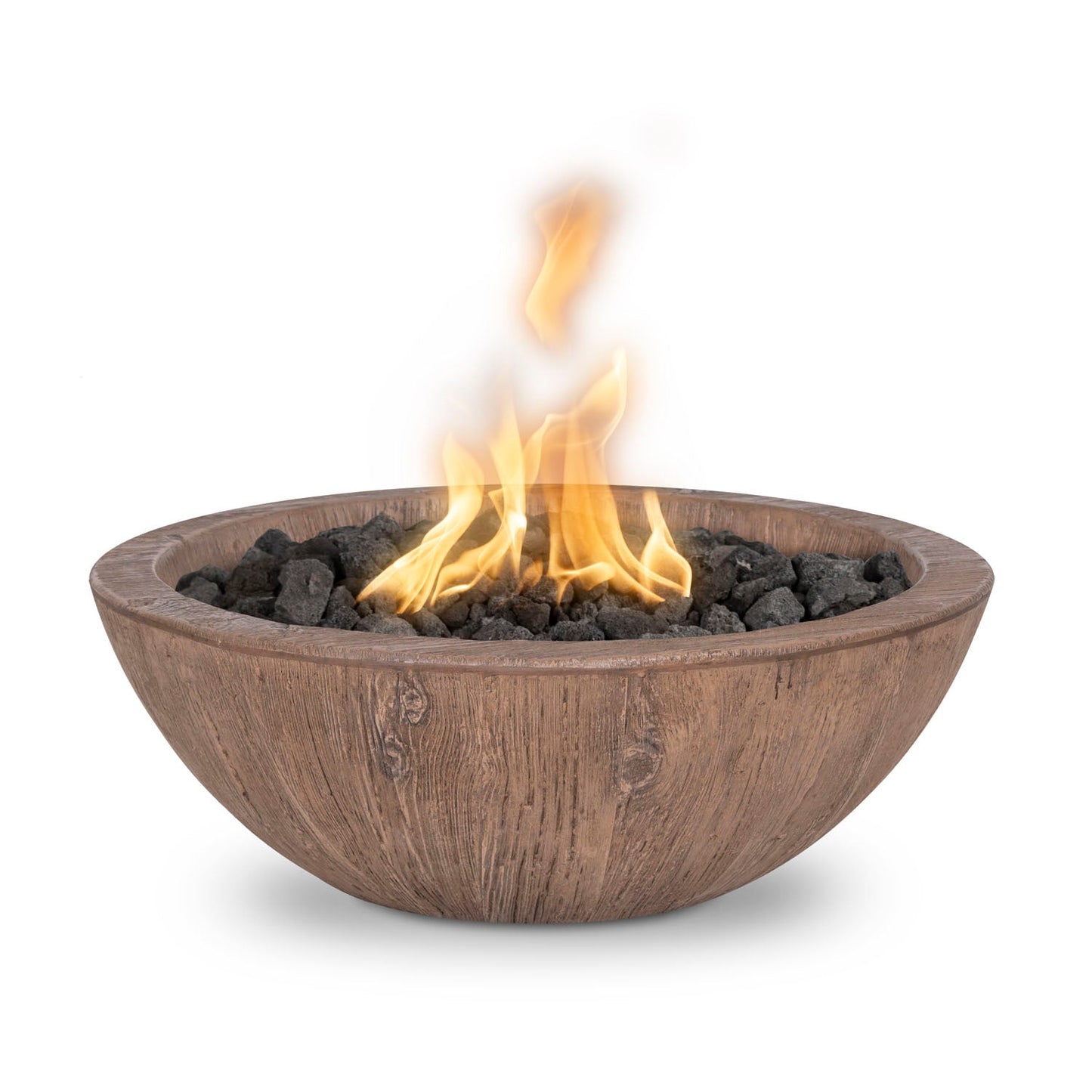The Outdoor Plus Sedona Fire Bowl, 27", GFRC Wood Grain | OPT-27RWGFO