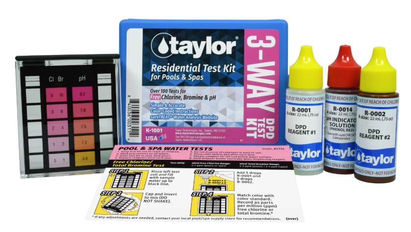 Taylor 3-Way Test Kit Free Chlorine | K-1001-12